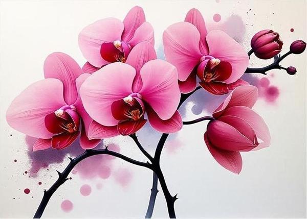Pembe Orkide Çiçeği Hediyelik Mdf Tablo 35cm X50cm - Image 1