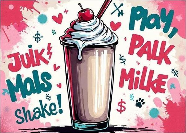 Retro Milkshake Afişi Modern Mdf Tablo 35cm X50cm - Image 1