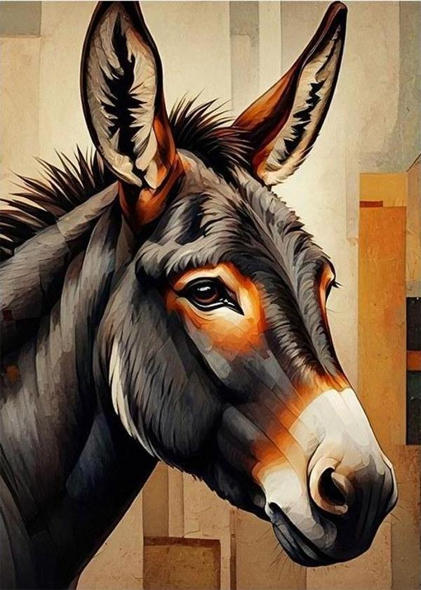 Eşek Portresi Dekoratif Mdf Tablo - Image 1