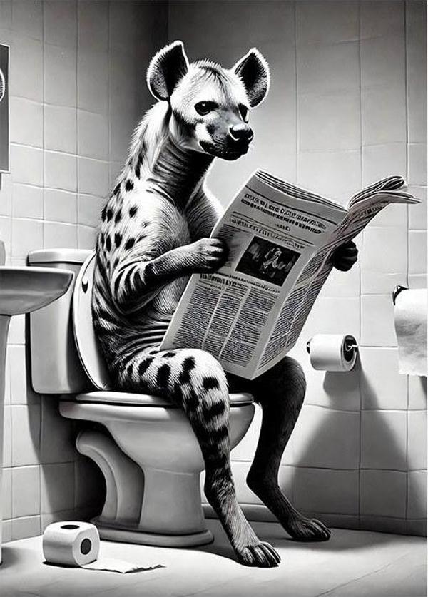 Tuvalette Sırtlan Modern Mdf Tablo - Image 1