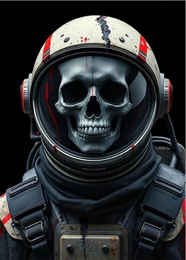 İskelet Astronot Tasarım Mdf Tablo - Image 1