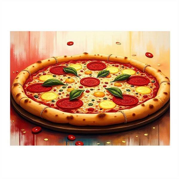 Büyük Boy Pizza Görseli Desenli Mdf Tablo 35cm X50cm - Image 1