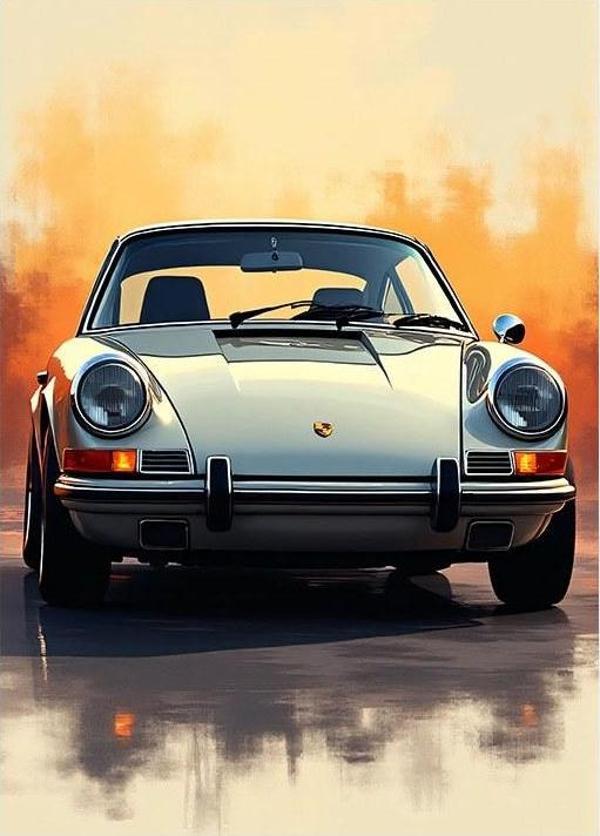 Klasik Arabanın Şıklığı Art Mdf Poster - Image 1