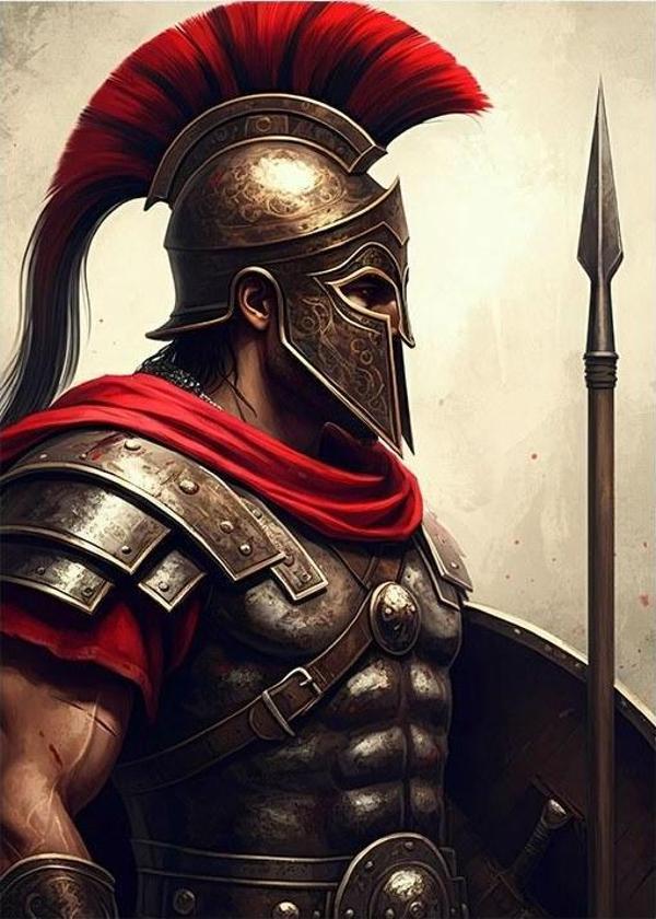 Antik Roma Askeri Desenli Ahşap Tablo - Image 1