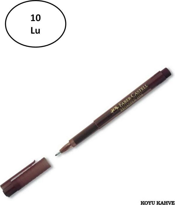 Mbb E-Ticaret Faber Castell Faber Broadpen 0.8 Mm Keçe Kalem Koyu Kahve 10'Lu - Image 1