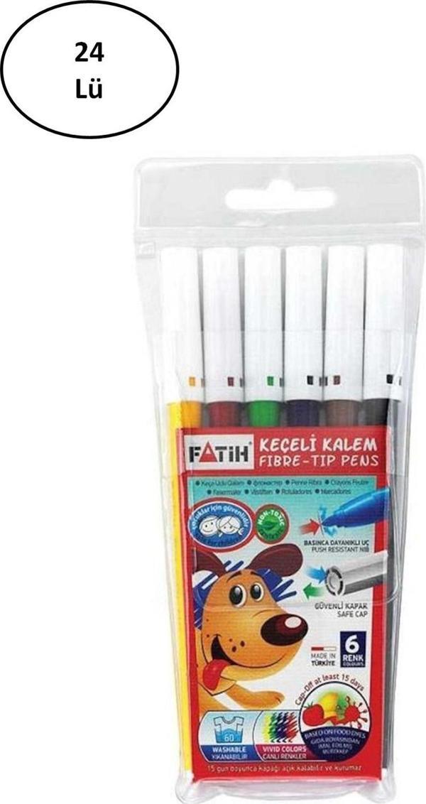  Fatih Keçeli Boya Kalemi 6 Renk 24'Lü - Image 1