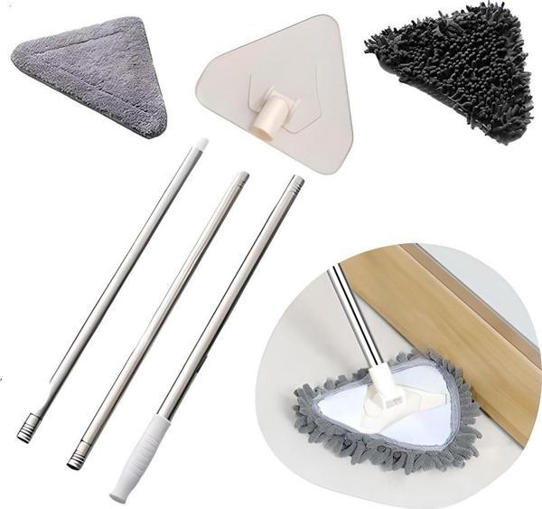 Mbb E-Ticaret Teleskopik Saplı 150 Cm Üçgen Mop Cam Duvar Tavan Fayans Parke Temizleyici Mop - Image 1