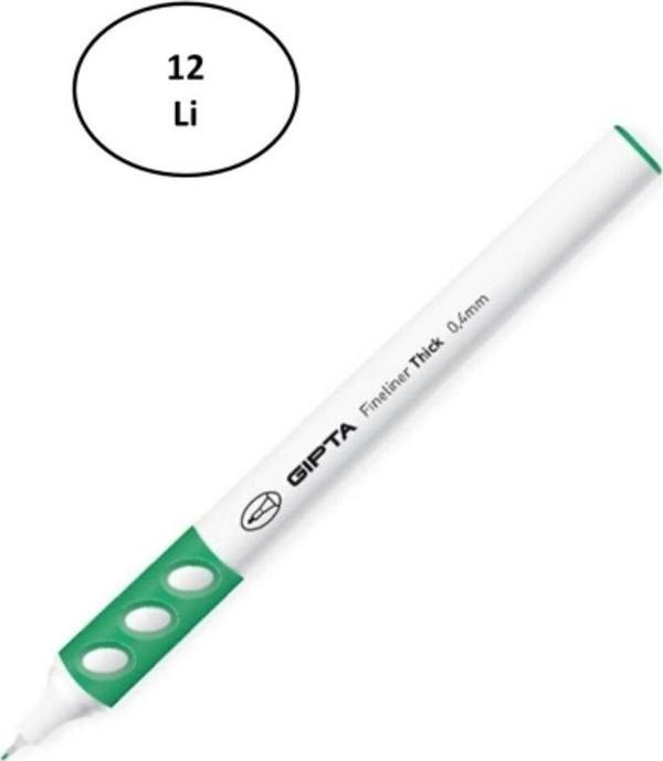 Mbb E-Ticaret Thick 0.4 Mm Fineliner Yeşil Keçeli Kalem 12'Li - Image 1