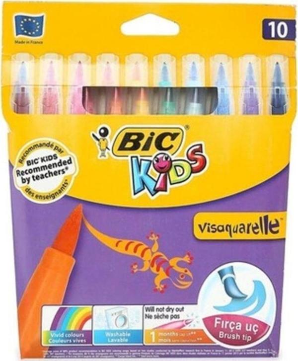 Mbb E-Ticaret Visa Fırça Uçlu Keçeli Boya Kalemi 10'Lu - Image 1
