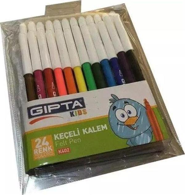 Mbb E-Ticaret Keçeli Boya Kalemi Pvc Çantalı 24 Renk - Image 1