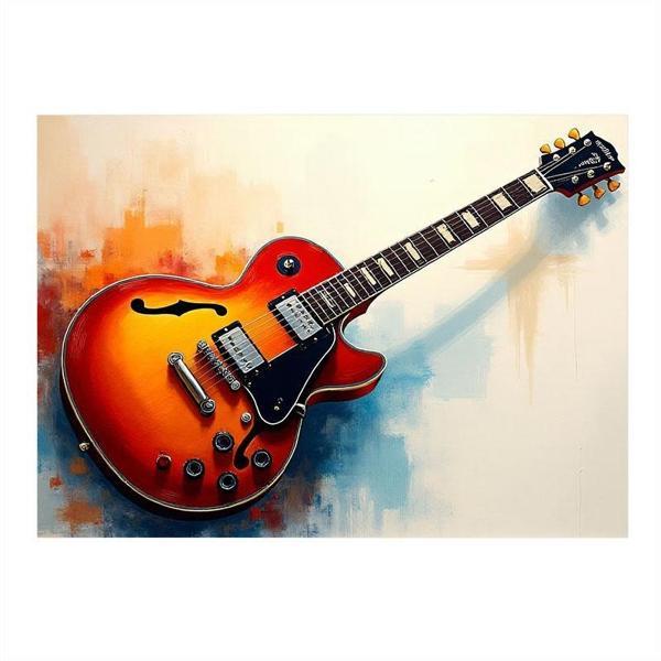 Elektro Gitar Çizimi Desenli Mdf Tablo 50cmX 70cm - Image 1