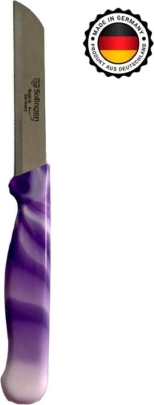 Mbb E-Ticaret Meyve Bıçağı Doğrama Bıçağı Ve Düz Soyacak Ebruli Mor Bıçak 1 Adet Royaleks-Slg10 - Image 1