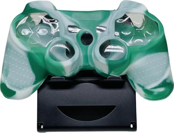 YUES Ps3 Joystick Uyumlu Silikon Kılıf Dualshock Koruyucu Desenli Yeşil Beyaz - Image 1