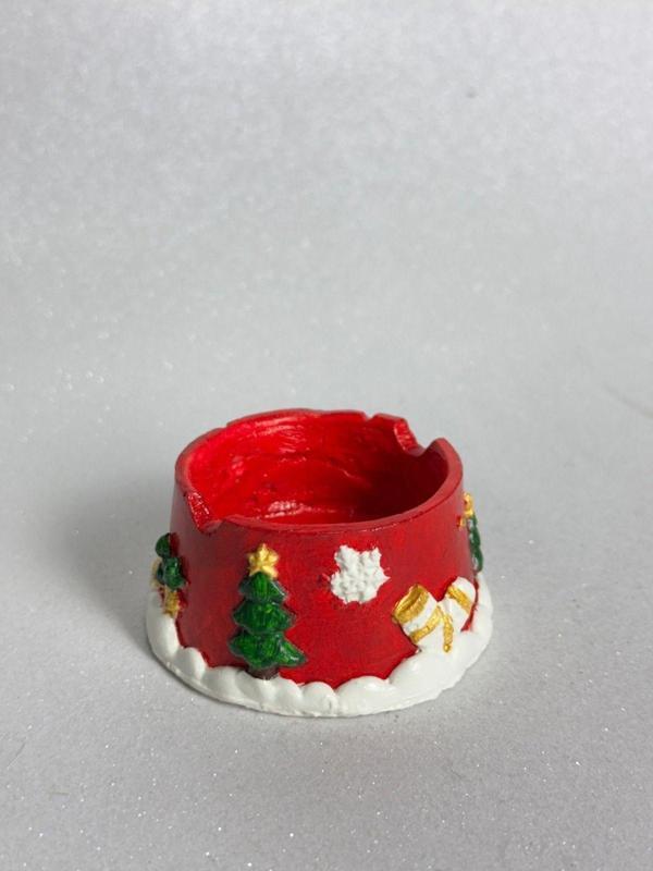 Yılbaşı Desenli Mini Küllük Kül Tablası Yeni Yıl Hediyelik - Image 1