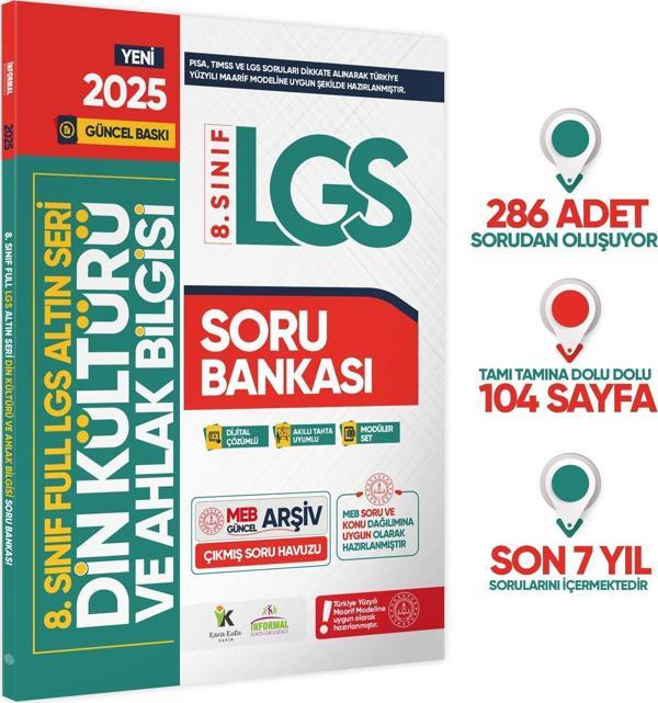 2025 8.Sınıf Full LGS Altın Seri DİN KÜLTÜRÜ ve AHLAK BİLGİSİ MEB Çıkmış Soru Bankası Modüler Seti - Karakutu Yayınları - Image 1