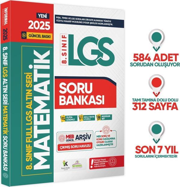 2025 8.Sınıf Full LGS Altın Seri MATEMATİK MEB Çıkmış Soru Bankası Modüler Seti PDF/Video Çözümlü  - Karakutu Yayınları - Image 1