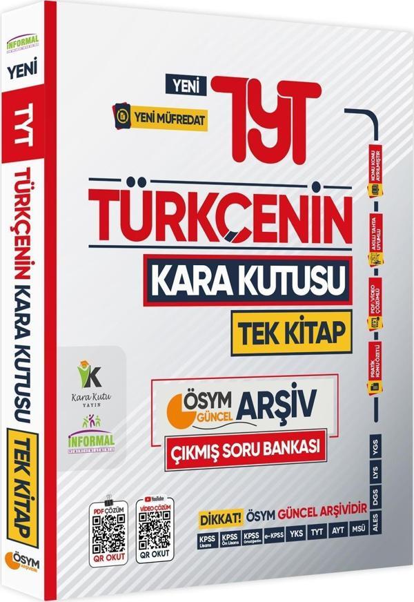 2025 TYT Türkçenin Kara Kutusu TEK KİTAP ÖSYM ARŞİV Çıkmış Soru Bankası Konu Özetli Video/PDF Çözüml - Karakutu Yayınları - Image 1