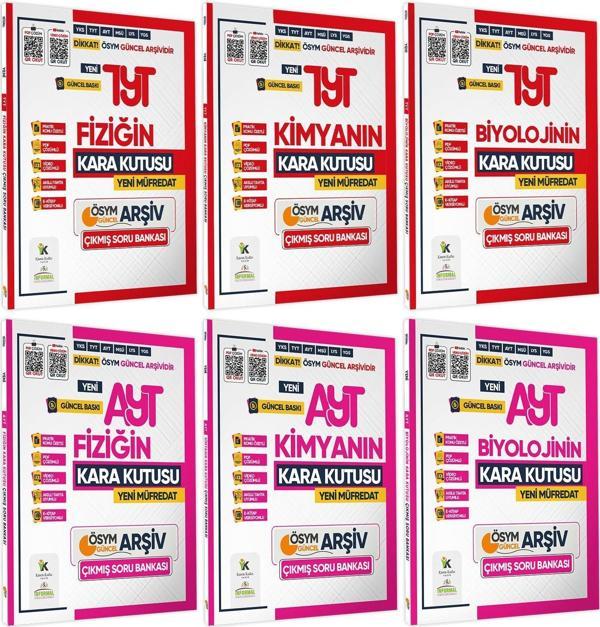 2025 YKS TYT AYT Fizik Kimya Biyolojinin(FKB)Kara Kutusu Çıkmış Soru Bankası 6lı Set Dijital Çözümlü - Karakutu Yayınları - Image 1