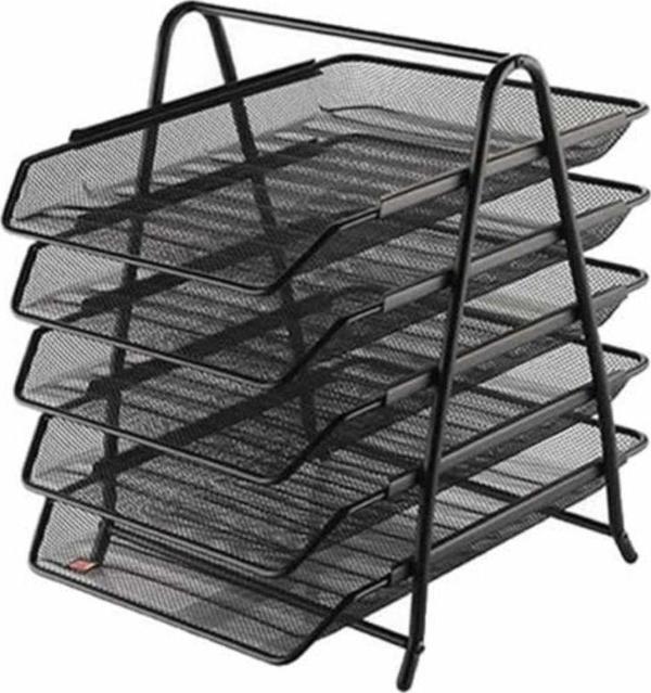 Mbb E-Ticaret Rubenis 9185 5 Li Siyah Metal Evrak Rafı - Image 1