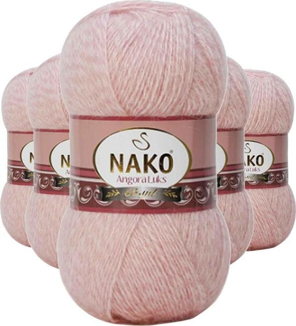 Angora 5 Adet Lüks El Örgü İpi Powder 21356 - Image 1