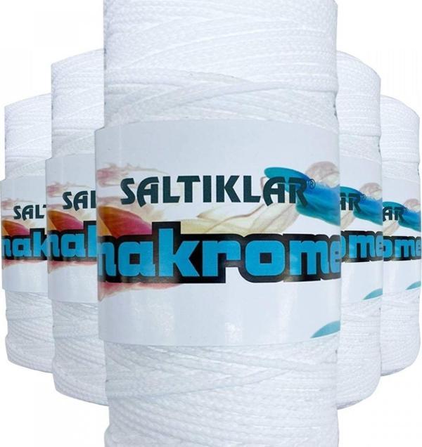 Mbb E-Ticaret 5 Adet Polyester Makrome İpi 10 Kar Beyaz 100 Gr - Image 1
