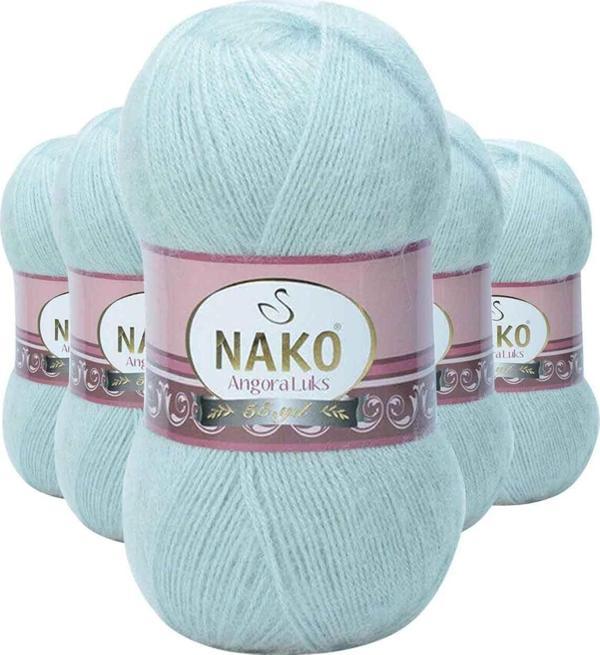 Angora 5 Adet Lüks El Örgü İpi Saraylı Mint 10471 - Image 1