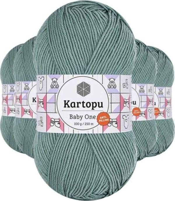 Kartopu 5 Adet Baby One Tüylenmeyen El Örgü İpi Yünü Azur K493 - Image 1