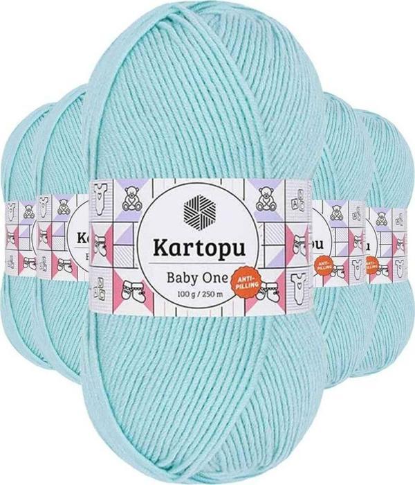 Kartopu 5 Adet Baby One Tüylenmeyen El Örgü Ipi Yünü Bebe Mavi K578 - Image 1