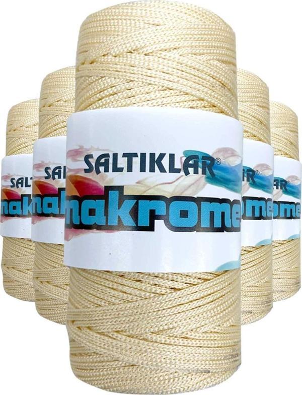 Mbb E-Ticaret 5 Adet Polyester Makrome Ipi 270 Krem 100 Gr - Image 1