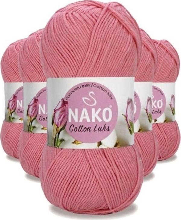 Nako 5 Adet Cotton Lüks Yelek Tunik Kazak Bluz Hırka İpi Yünü Gül Pembe 97551 - Image 1