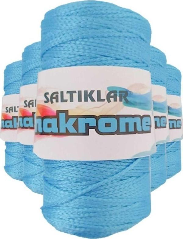 Mbb E-Ticaret 5 Adet Polyester Makrome İpi 3050 Mavi 100 Gr - Image 1