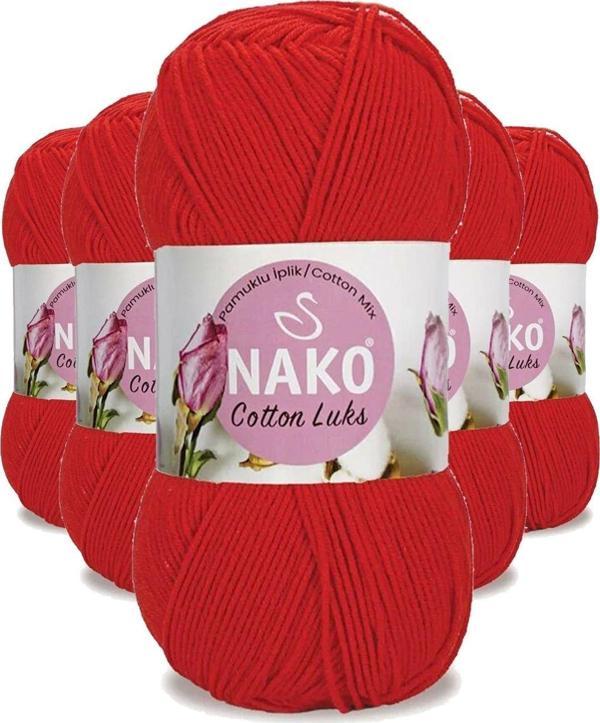 Nako 5 Adet Cotton Lüks Yelek Tunik Kazak Bluz Hırka İpi Yünü Kırmızı 97573 - Image 1