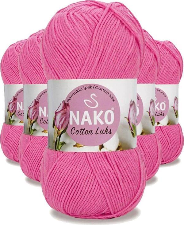 Nako 5 Adet Cotton Lüks Yelek Tunik Kazak Bluz Hırka Ipi Yünü Koyu Pembe 97550 - - Image 1