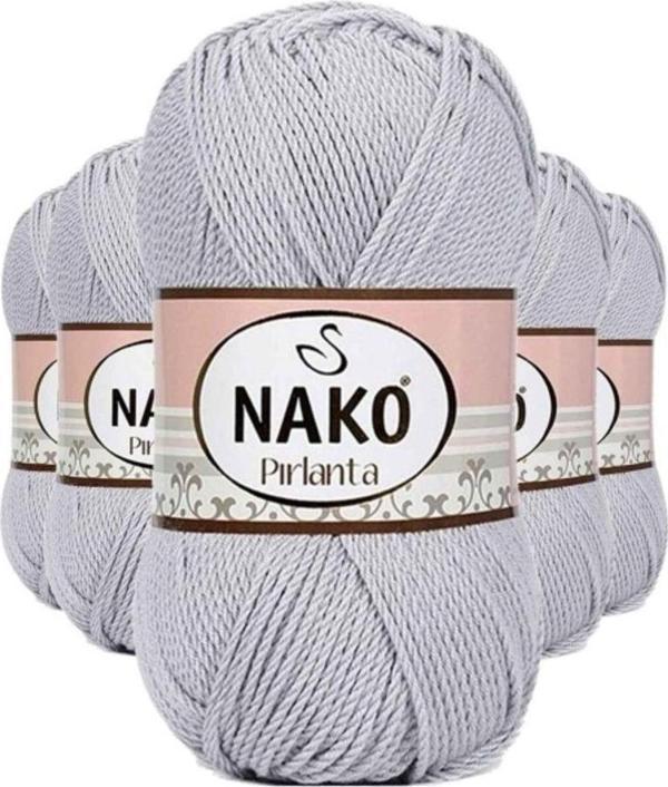 Mbb E-Ticaret 5 Adet Pırlanta Amigurumi El Örgü İpi Yünü Açık Gri 130 - Image 1