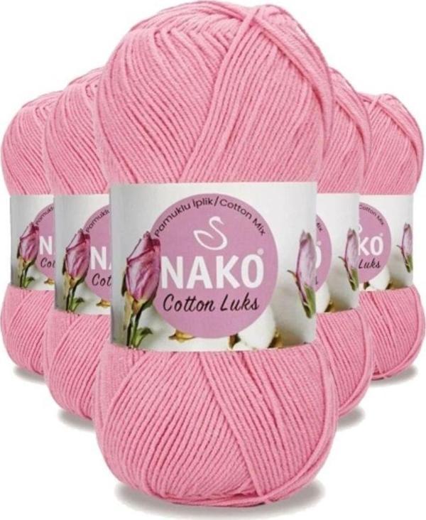 Nako 5 Adet Cotton Lüks Yelek Tunik Kazak Bluz Hırka İpi Yünü Pembe 97549 - Image 1
