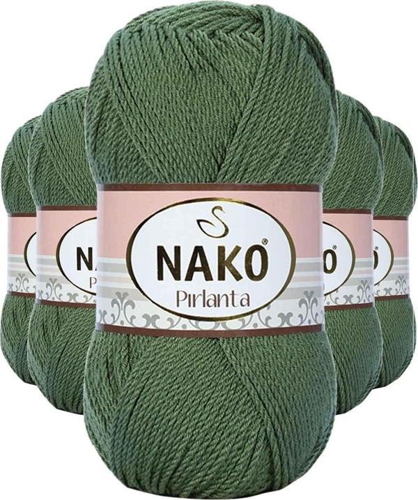 Mbb E-Ticaret 5 Adet Pırlanta Amigurumi El Örgü İpi Yünü Haki Yeşil 11253 - Image 1