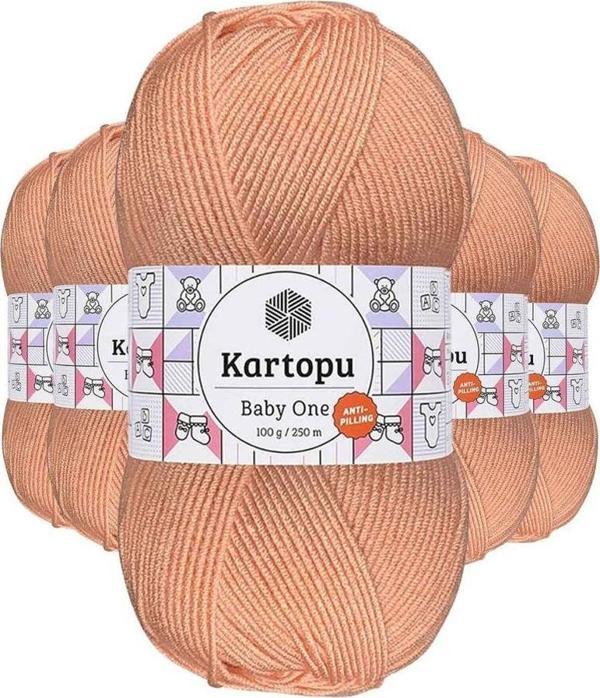 Kartopu 5 Adet Baby One Tüylenmeyen El Örgü İpi Yünü Yavruağzı K253 - Image 1