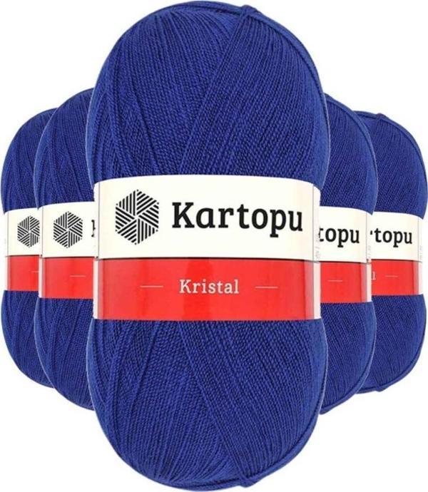 Mbb E-Ticaret 5 Adet Kristal Çift Katlı El Örgü Lif İpi Lacivert K627 - Image 1
