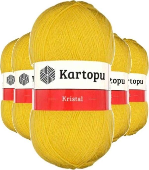 Mbb E-Ticaret 5 Adet Kristal Çift Katlı El Örgü Lif İpi Sarı K301 - Image 1