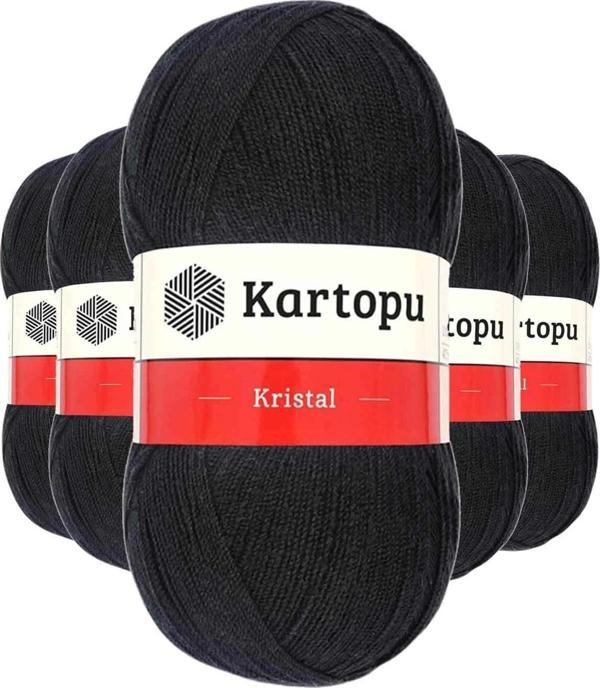 Mbb E-Ticaret 5 Adet Kristal Çift Katlı El Örgü Lif İpi Siyah K940 - Image 1
