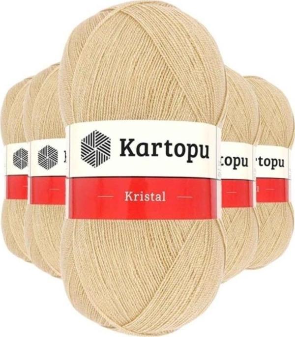 Mbb E-Ticaret 5 Adet Kristal Çift Katlı El Örgü Lif İpi Sütlü Kahve K884 - Image 1