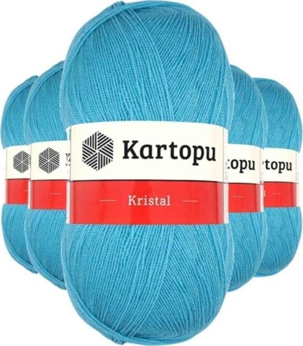 Mbb E-Ticaret 5 Adet Kristal Çift Katlı El Örgü Lif İpi Turkuaz K515 - Image 1