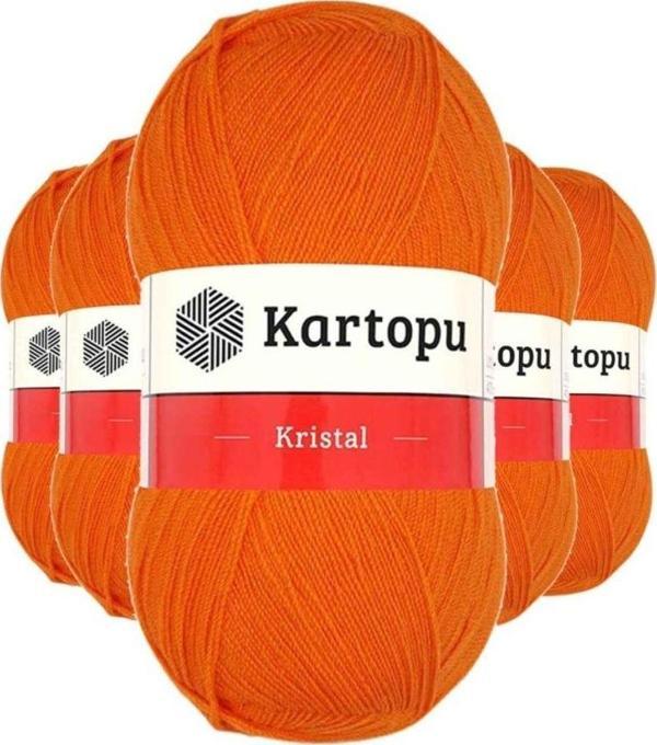 Mbb E-Ticaret 5 Adet Kristal Çift Katlı El Örgü Lif Ipi Turuncu K210 - Image 1