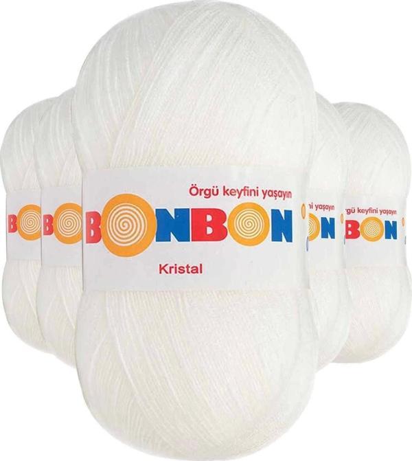 Mbb E-Ticaret 5 Adet Kristal El Örgü Lif İpi Beyaz 98200 - Image 1