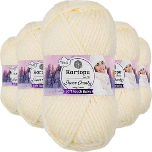 Mbb E-Ticaret 5 Adet Super Chunky Kalın Kışlık El Örgü Ipliği 100 Gr K034 - Image 1