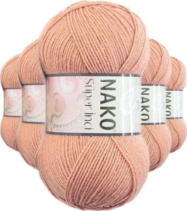 Mbb E-Ticaret 5 Adet Süper İnci El Örgü İpi 100 Gr Badem İçi 11071 - Image 1