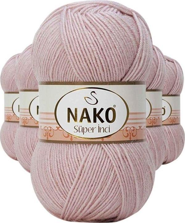 Mbb E-Ticaret 5 Adet Süper İnci El Örgü İpi 100 Gr Gül Goncası 318 - Image 1
