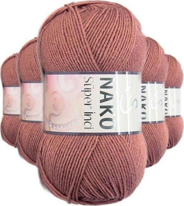 Mbb E-Ticaret 5 Adet Süper İnci El Örgü İpi 100 Gr Marsala Kırmızı 2248 - Image 1