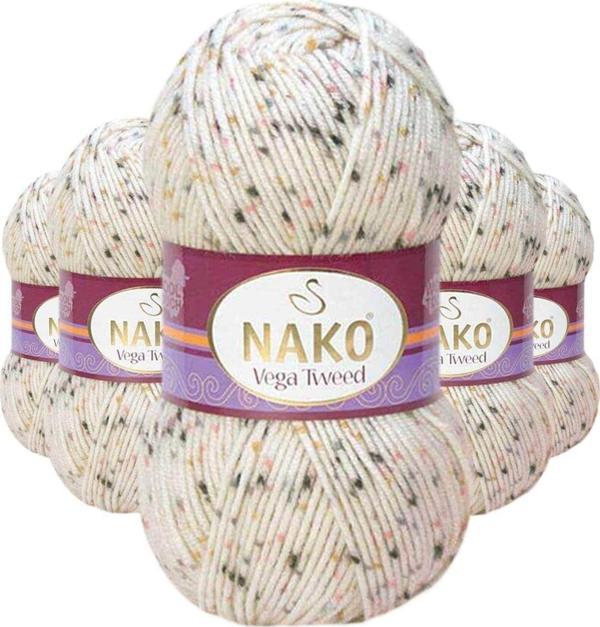 Mbb E-Ticaret 5 Adet Vega Tweed Premium Akrilik El Örgü Ipi Yünü No: 31752 - Image 1