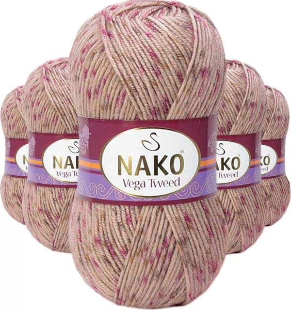 Mbb E-Ticaret 5 Adet Vega Tweed Premium Akrilik El Örgü Ipi Yünü No: 31758 - Image 1